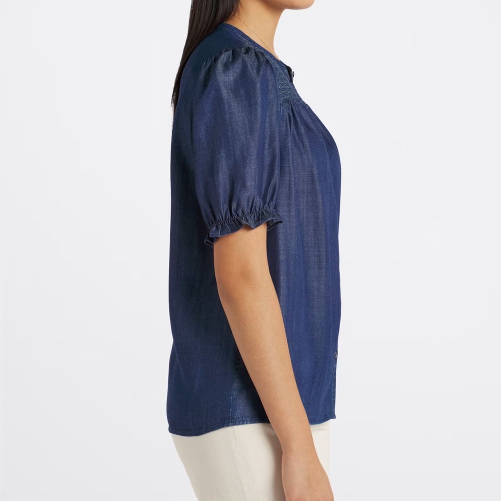 Daniel Rainn Yvette Smocked Button Down Blouse - Picture 3 of 7